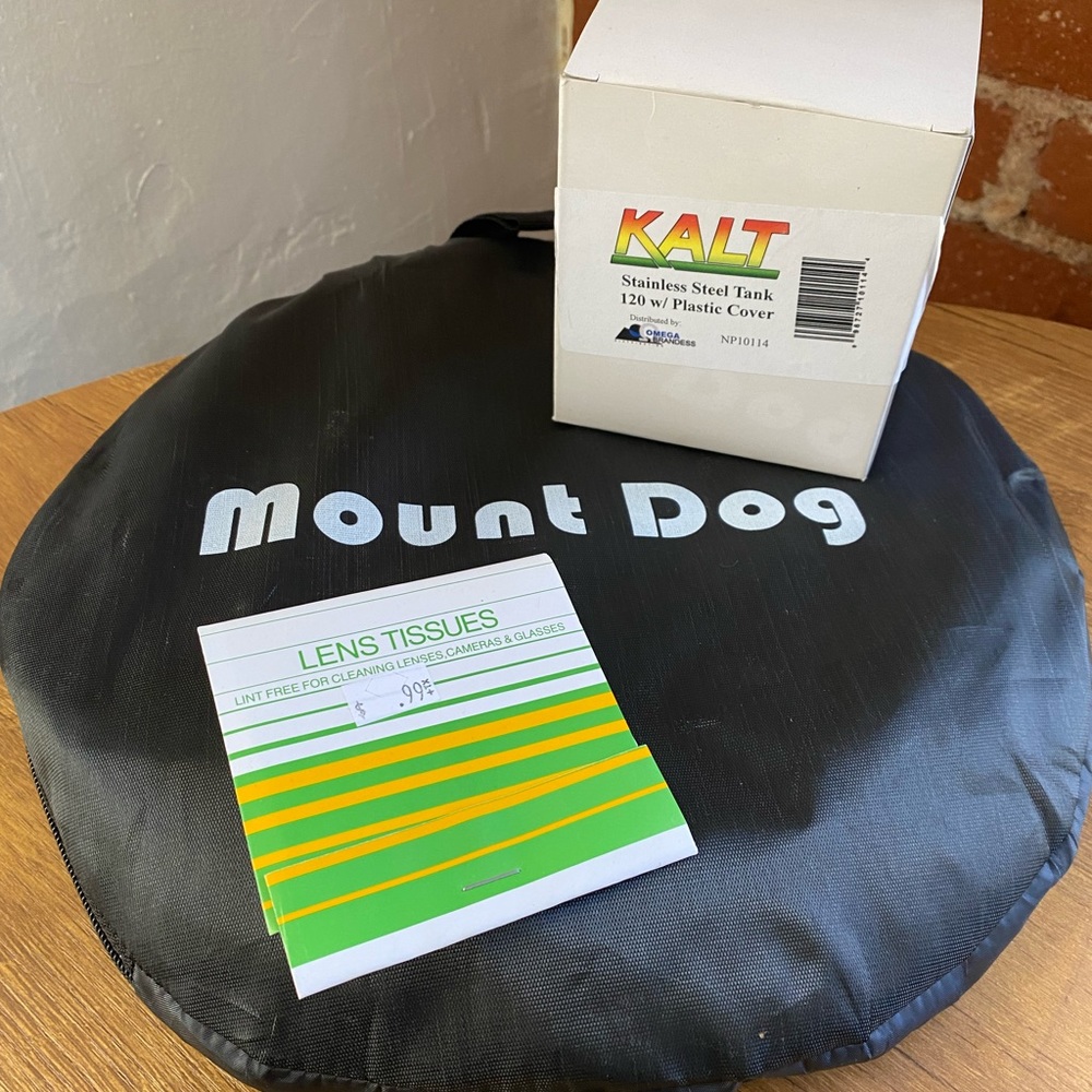 Film photography stainless steel developer tank, lens tissues, light reflector